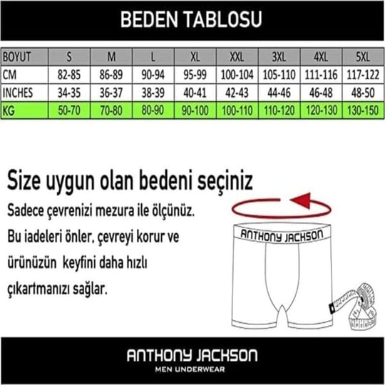 Anthony Jackson Likralı 3lü Kutu Premium Erkek Boxer