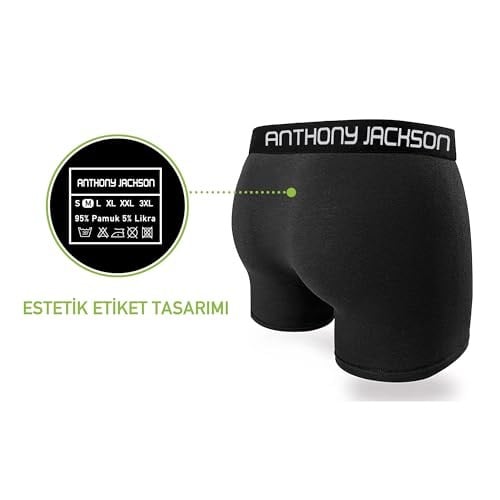 Anthony Jackson Likralı 5li-3lü Kutu Desenli Premium Erkek Boxer Palm Horizon