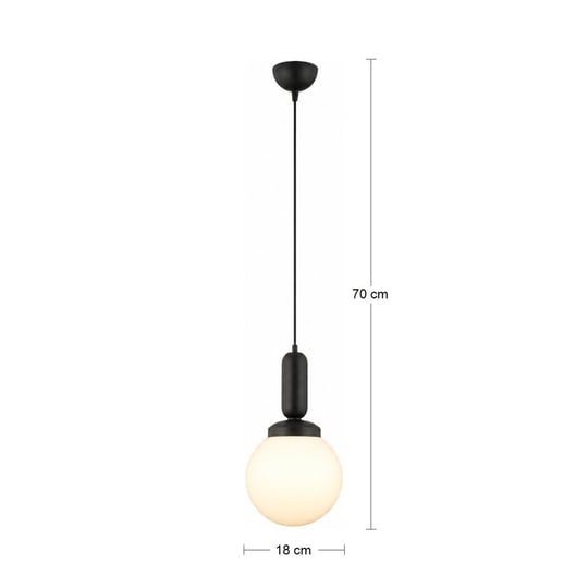 Apliqa Arlo Tekli Siyah Modern Sarkıt Top Avize Mutfak Salon Sarkıt Avize