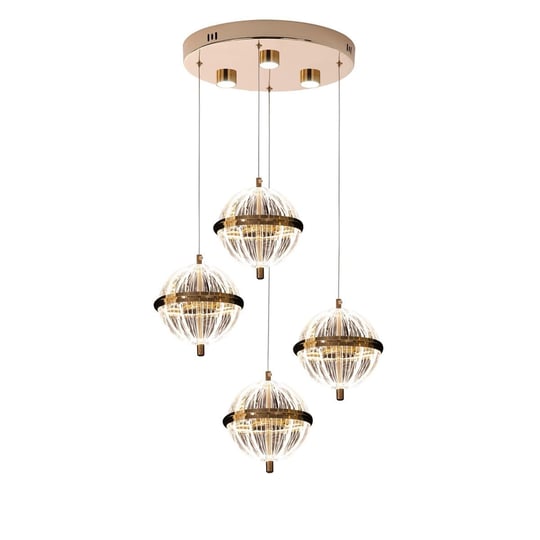 Apliqa Barkın 4lü 24 Watt Yuvarlak Gold Ledli Modern Salon Avize