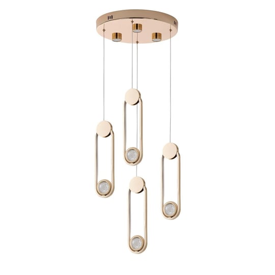 Apliqa Beckett 4lü Kristal Top Başlıklı Gold Sarkıt Led Avize