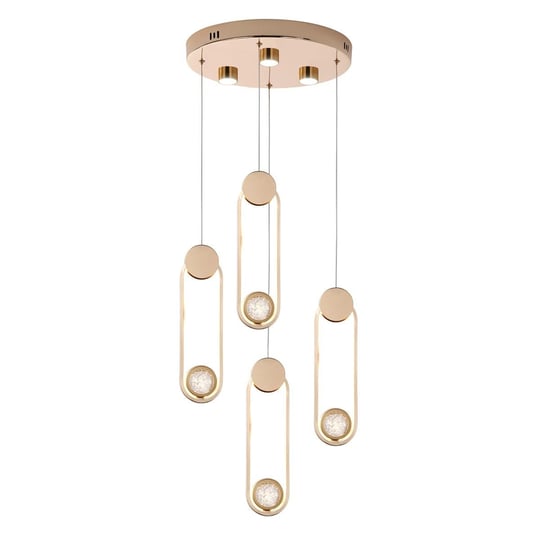 Apliqa Beckett 4lü Kristal Top Başlıklı Gold Sarkıt Led Avize