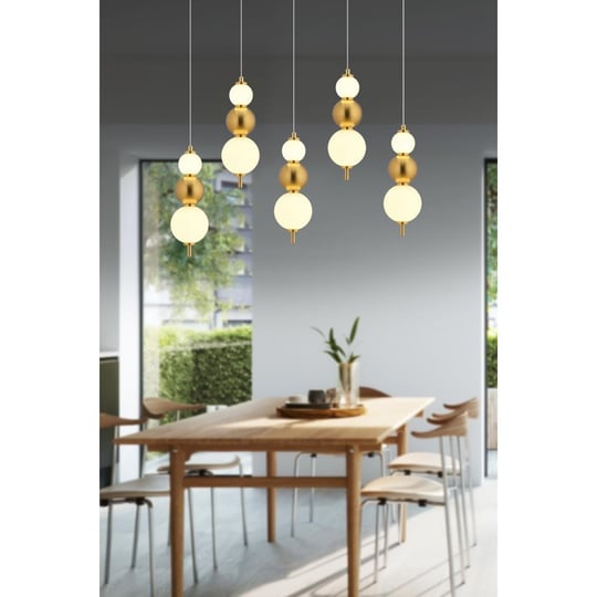 Apliqa Blessa 5li Sıralı Siyah Eskitme 3 Renkli Led Avize