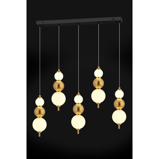Apliqa Blessa 5li Sıralı Siyah Eskitme 3 Renkli Led Avize