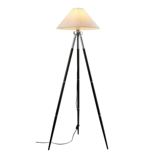 Apliqa Cosby Siyah-krom Kaplamalı Tripod Metal 3 Ayaklı Lambader