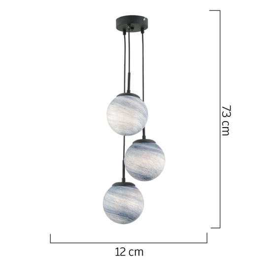 Apliqa Efser 3lü Yuvarlak Modern Oturma Odası Salon Sarkıt Avize