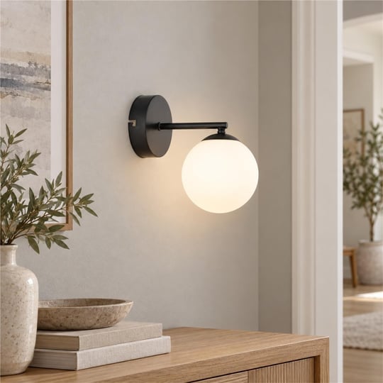 Apliqa Elvin Siyah Duvar Lambası Yatak Odası-yatak Başı-banyo İçin Modern Retro Aplik