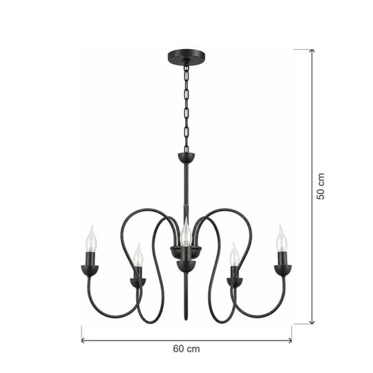 Apliqa Flor 5li Siyah Modern Yatak Odası Mutfak Salon Avize