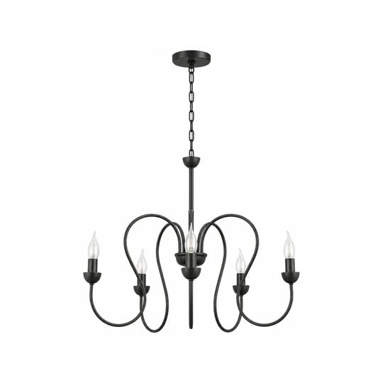 Apliqa Flor 5li Siyah Modern Yatak Odası Mutfak Salon Avize