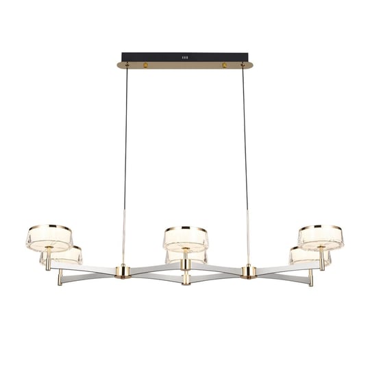 Apliqa Grayson Krom 6lı 72 Watt Sıralı 3 Renkli Led Salon Avize