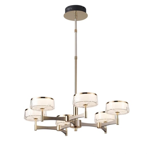 Apliqa Grayson Krom 6lı 72 Watt Yuvarlak 3 Renkli Led Salon Avize