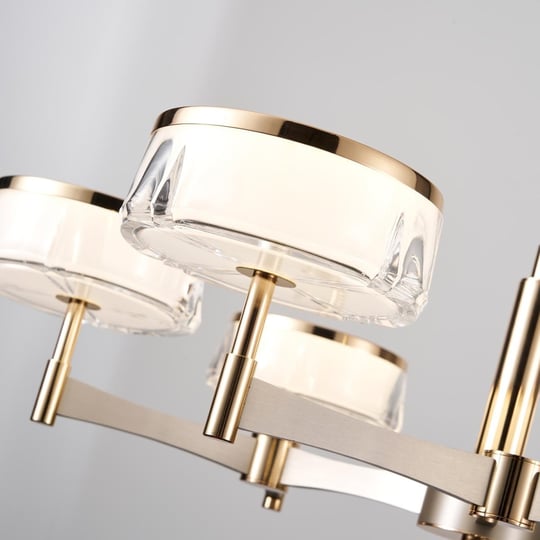 Apliqa Grayson Krom 6lı 72 Watt Yuvarlak 3 Renkli Led Salon Avize