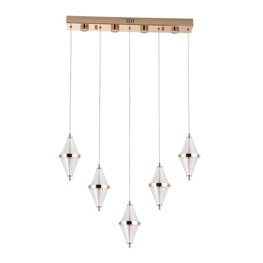 Apliqa Harold 5li 37 Watt Sıralı Gold Ledli Modern Salon Avize
