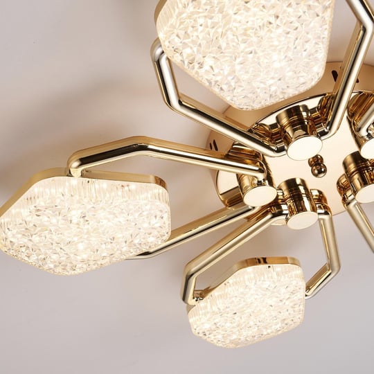 Apliqa Matiz 5li Gold 80 Watt Plafonyer 3 Renkli Led Avize
