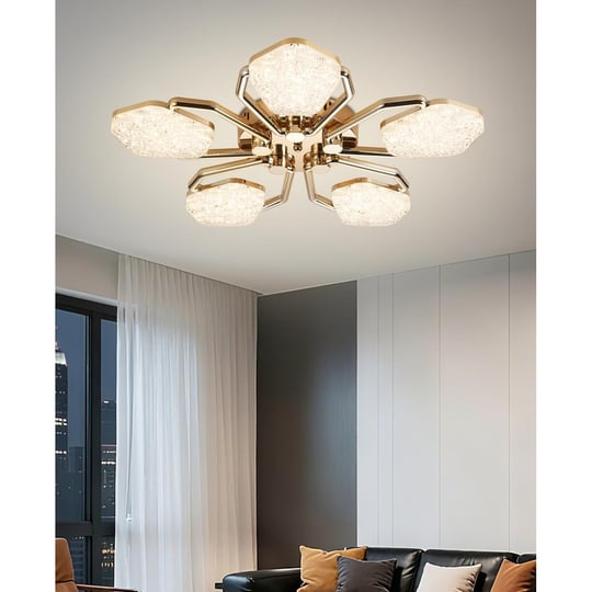 Apliqa Matiz 5li Gold 80 Watt Plafonyer 3 Renkli Led Avize