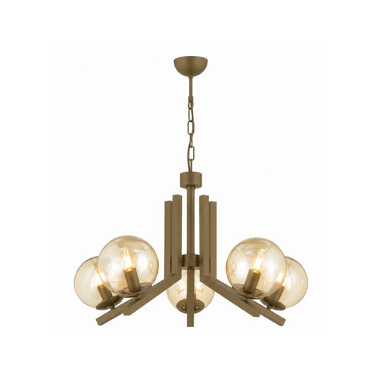 Apliqa Mikel 5 Lü Komple Eskitme Boyalı Bal Camlı Modern Retro Sarkıt Yatak Odası Salon Avize
