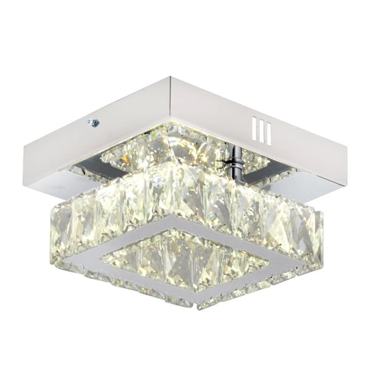 Apliqa Modina Tek Katlı Krom 3 Renkli 20 Watt Ledli 3 Renkli Kristalli Taşlı Modern Tasarım Led Kristal Salon Avize