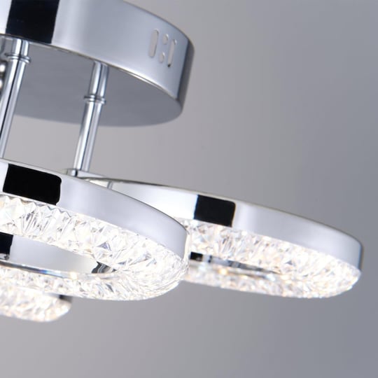 Apliqa Oylum 4lü Krom 24 Watt Kristalli Koridor Salon Led Plafonyer Avize