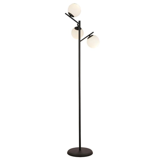 Apliqa Renji 3lü Siyah Boyalı Beyaz Camlı Modern Tasarım Metal Lambader