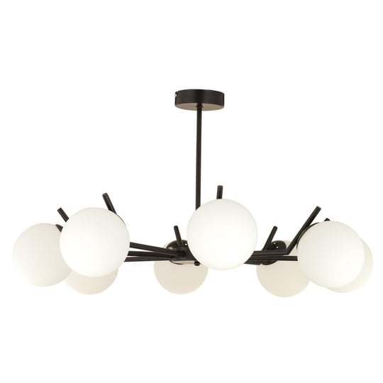 Apliqa Sara 8li Siyah Beyaz Camlı Modern Genç Odası Yemek Masası Üstü Retro Salon Avize