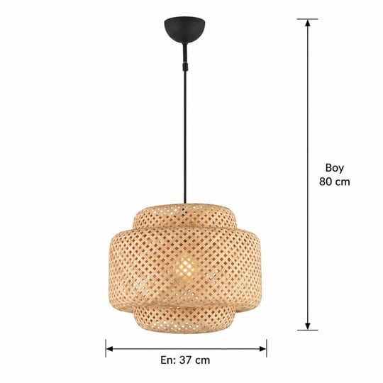 Apliqa Trudy Tekli Rattan Modern Tasarım Oturma Odası Avize