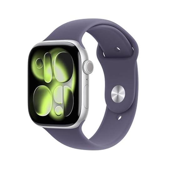 Apple Watch Series 11 GPS + Cellular 46 mm Gümüş Rengi Alüminyum Kasa Akıllı Saat ve Sis Moru Spor Kordon - S/M. Uyku Skoru, - Seçenekler: Spor Kordon, Milano Loop, kasa 42 mm, kasa 46 mm, S/M, M/L...