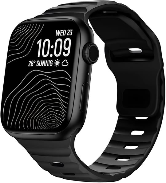 Apple Watch URUCHI Yumuşak Silikon Su Geçirmez Watch Band, Apple Watch Ultra Kordonları ile uyumlu 49/45/44/42 mm, iWatch Serisi 8 7 6 5 4 3 2 1 SE Ultra için Erkek Kadın Spor Kordonu