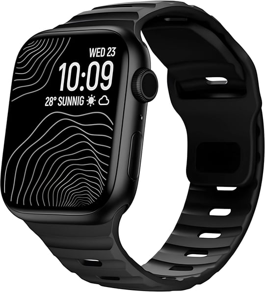 Apple Watch URUCHI Yumuşak Silikon Su Geçirmez Watch Band, Apple Watch Ultra Kordonları ile uyumlu 49/45/44/42 mm, iWatch Serisi 8 7 6 5 4 3 2 1 SE Ultra için Erkek Kadın Spor Kordonu