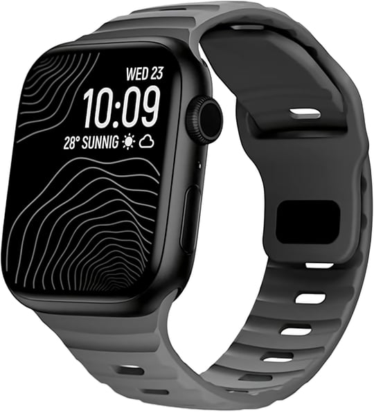 Apple Watch URUCHI Yumuşak Silikon Su Geçirmez Watch Band, Apple Watch Ultra Kordonları ile uyumlu 49/45/44/42 mm, iWatch Serisi 8 7 6 5 4 3 2 1 SE Ultra için Erkek Kadın Spor Kordonu