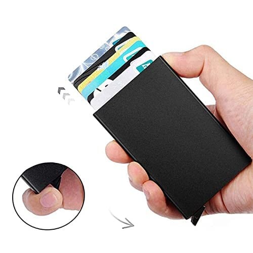 Aquablue Otomatik Mekanizmalı Alüminyum Kredi Kartlık RFID Korumalı Cüzdan