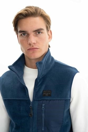 Ar-ma Erkek Polar Yelek Regular Fit Tam Fermuarlı%100 Polyester Softech Kışlık Cepli Baskısız K26424674201 İndigo-İ1