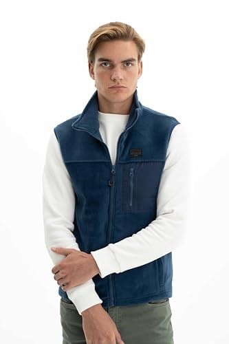 Ar-ma Erkek Polar Yelek Regular Fit Tam Fermuarlı%100 Polyester Softech Kışlık Cepli Baskısız K26424674201 İndigo-İ1