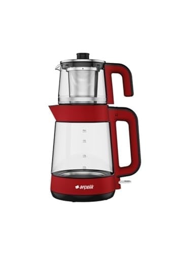 Arçelik CM 6964 K Resital 1900 W Cam Demlikli Çay Makinesi - Kırmızı