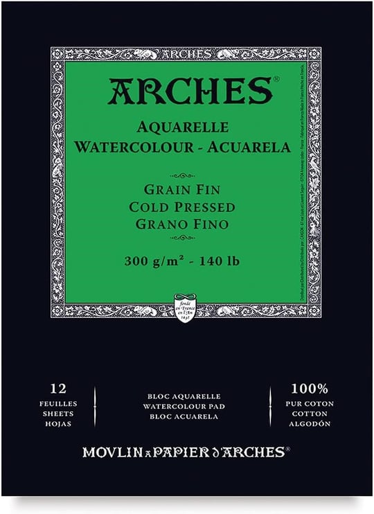 Arches Suluboya Defteri, 14, 8 X 21Cm, 12 Sayfa, 300Gr