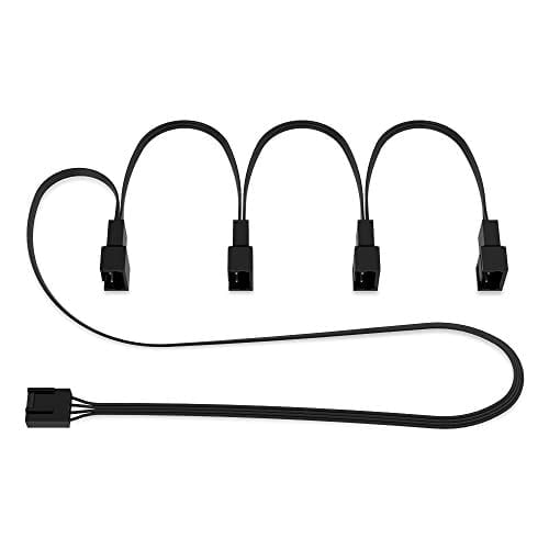 ARCTIC 4-Pin PWM Fan Splitter Kablosu - 4 Kasa Fanları, PC Fanları, PWM Splitter Kablosu, Çoklu fan Konektörü, Fan Splitter, Uzatma Kablosu, Splitter, Y-splitter, Adaptör, PC - Siyah