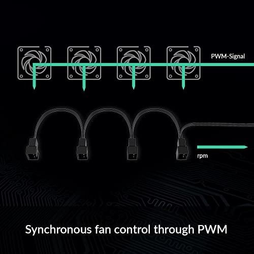 ARCTIC 4-Pin PWM Fan Splitter Kablosu - 4 Kasa Fanları, PC Fanları, PWM Splitter Kablosu, Çoklu fan Konektörü, Fan Splitter, Uzatma Kablosu, Splitter, Y-splitter, Adaptör, PC - Siyah