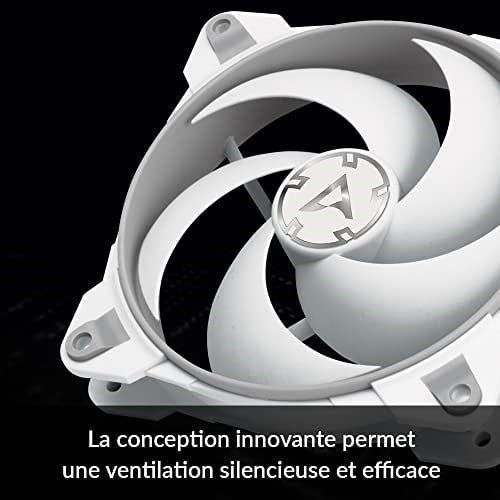 ARCTIC BioniX P120 PC fanı, 120 mm oyun kasası fanı, PWM PST paylaşım fonksiyonu, statik basınç için optimize edilmiştir, soğutucu, RPM senkronizasyonu, 200-2100 RPM - gri/beyaz
