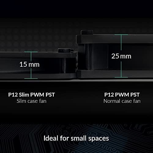 ARCTIC P12 İnce PWM PST (3 Adet) - 120 mm Fan, PWM Paylaşım Teknolojisi, Statik Basınç, PST Bağlantısı, Hız 300-2100 RPM - Siyah