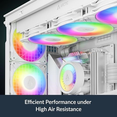 Arctic P12 Pro A-RGB (Beyaz) - Güçlü Premium Fan 120 mm PWM Fan Y Kablo Ayırıcı ile 600~3000RPM 0RPM <% 5 PWM 5V Dijital RGB Akışkan Dinamik Rulman 4Pin - Beyaz
