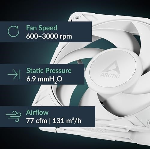 Arctic P12 Pro PST White 120mm 3000RPM 77CFM Yüksek Performans Kasa Fanı (ACFAN00308A)