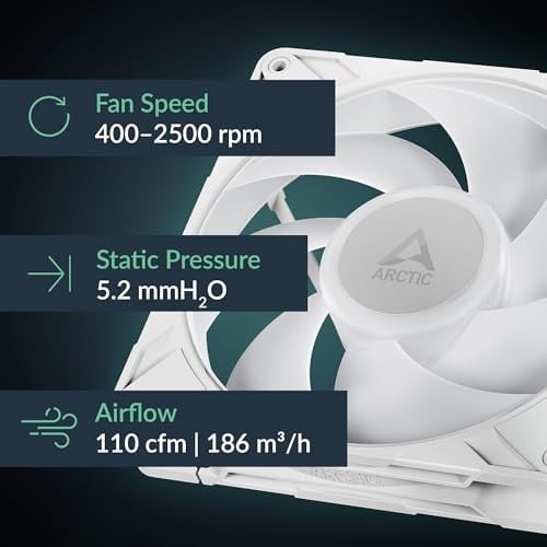 Arctic P14 Pro A-RGB (Beyaz) - Güçlü Premium Fan, Y Kablo Bölmeli 140 mm PWM Fan, 400-2500 RPM, 0 RPM <% 5 PWM, 5V Dijital RGB Akışkan Dinamik Rulman - Beyaz