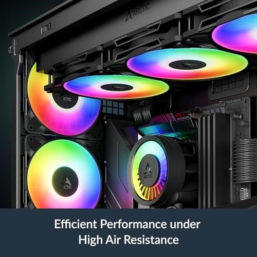 Arctic P14 Pro A-RGB (Siyah) - Güçlü Premium Fan, Y-Kablo Bölmeli 140 mm PWM Fan, 400-2500 RPM, 0 RPM <% 5 PWM, 5V Dijital RGB, Akışkan Dinamik Rulman - Siyah