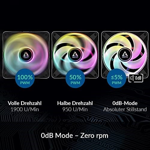 ARCTIC P14 PWM PST A-RGB (3 adet) - PC fanı, 140 mm PWM PST kasa fanı, kasa fanı, statik basınç için optimize edilmiştir, yarı pasif: 200-1900 RPM (0 RPM <%5) - siyah
