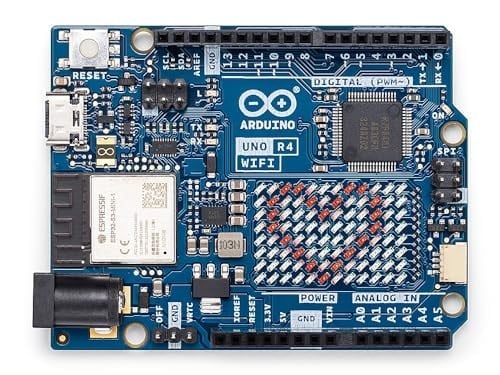 Arduino UNO R4 WiFi [ABX00087] – Renesas RA4M1 + ESP32-S3, Wi-Fi, Bluetooth, USB-C, CAN, 12-bit DAC, OP AMP, Qwiic Connector, Gelişmiş IoT ve Gömülü Projeler için 12x8 LED Matrisi
