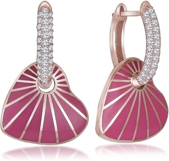 Argentum Concept 925 Ayar Gümüş Beyaz Mineli Kalp Küpe - 12101701