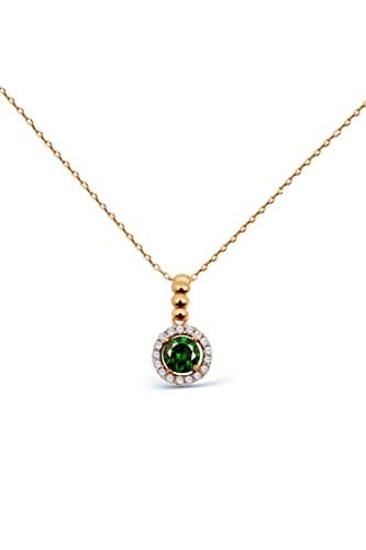 Argentum Concept 925 Ayar Gümüş Rose Yeşil Taşlı Minimal Set - S014302