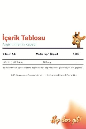 Argivit İnferrin Laktoferrin İçeren Takviye Edici Gıda 30 Kapsül
