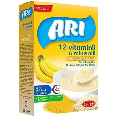 Arı Mama 12 Vitaminli 6 Mineralli Sütlü Muzlu,250 Gr