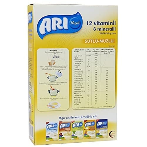 Arı Mama 12 Vitaminli 6 Mineralli Sütlü Muzlu,250 Gr