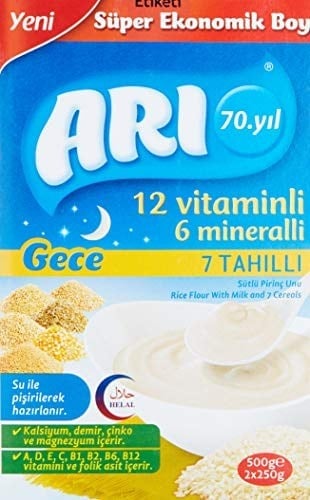 Arı Mama 12 Vitaminli 6 Mineralli Sütlü 7 Tahıllı Pirinçli Gece